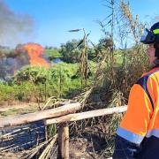 Interevnto operativo per un vasto incendio zona Portuense