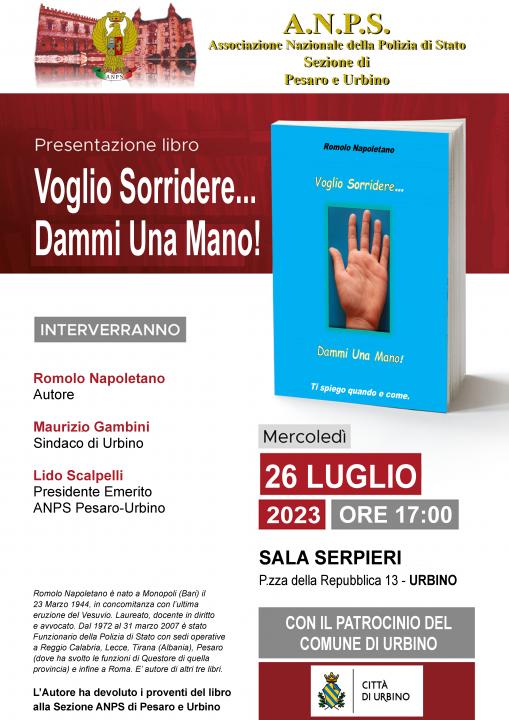 26 Luglio 2023 - Urbino - Presentazione del libro “Voglio sorridere… dammi una mano...