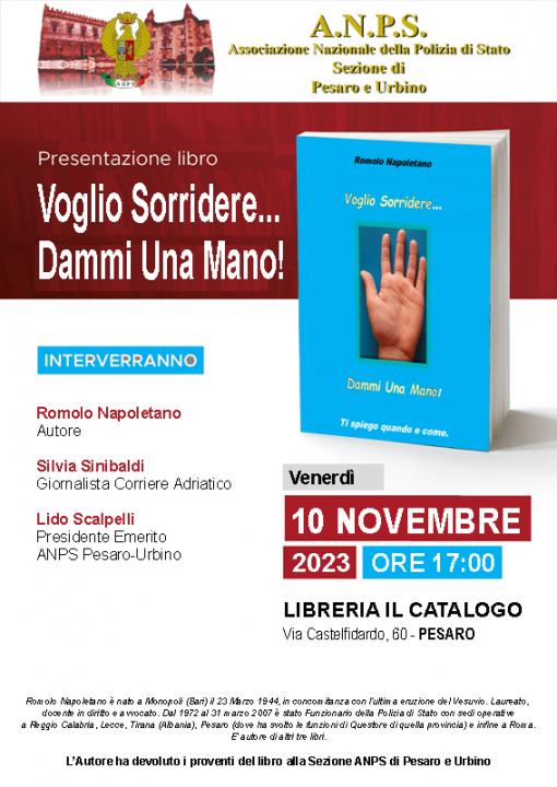 Venerdì 10 Novembre 2023 - Pesaro - Presentazione del libro “ Voglio Sorridere... Dammi Una Mano...”