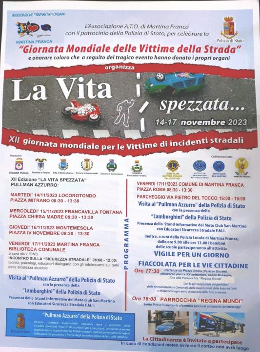 XII Giornata Mondiale delle Vittime della Strada