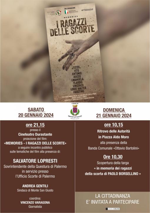 Monte San Giusto (MC) proiezione del film