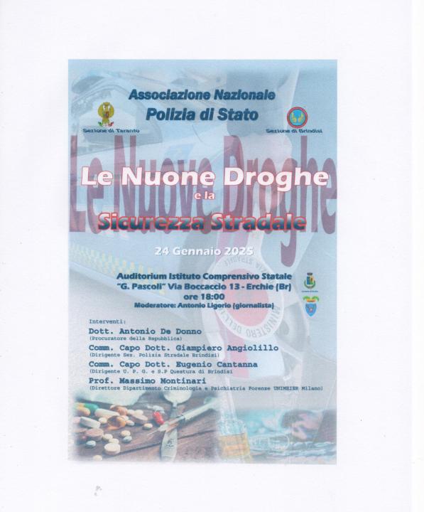 Convegno: “le nuove droghe e la sicurezza stradale”