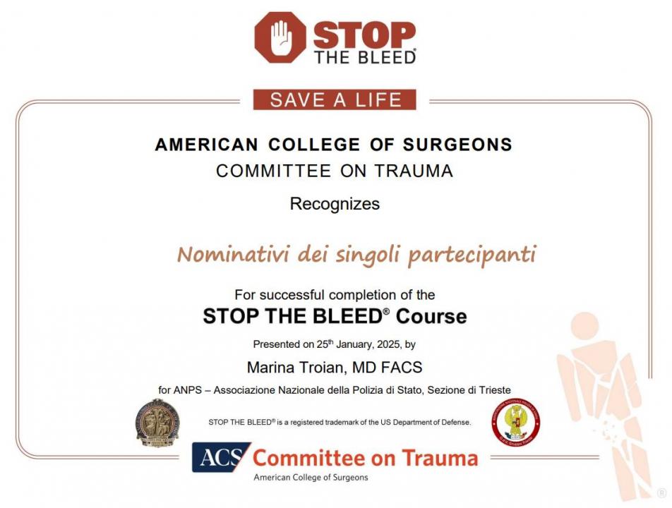 Corso formazione Stop The Bleed - come fermare un'emorragia in attesa dell'arrivo del 118