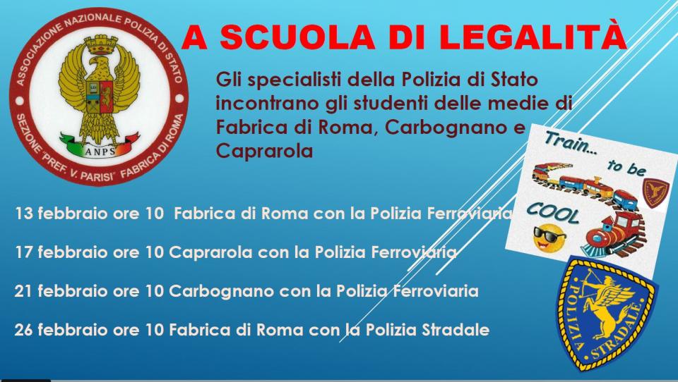 Lezioni di legalità con gli specialisti della Polizia  Ferroviaria e della Polizia Stradale